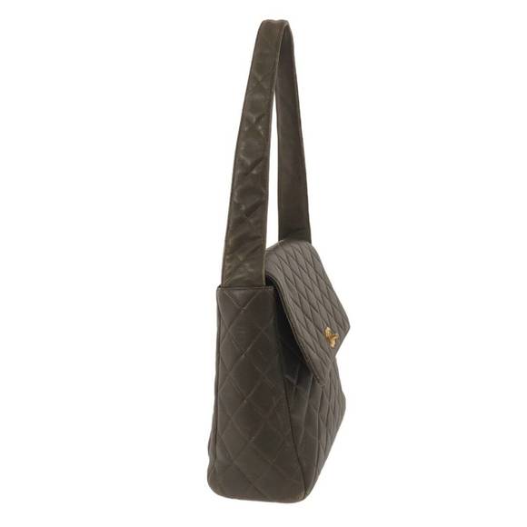 Chanel Brown Dark Caviar Skin Bag Matelasse Trapezoid Shoulder - Picture 1 of 12